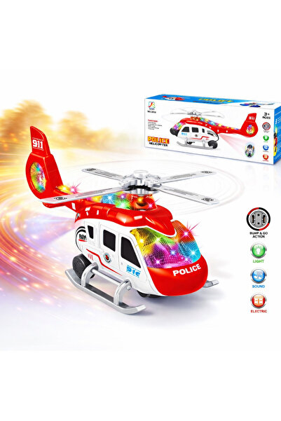 TRUST STORE طائرة هليكوبتر شرطة مزودة بأضواء وموسيقى مقاس 32 سم، لعبة طائرة ه...