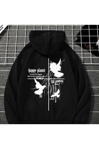 bellanova سويت شيرت أسود للجنسين قصة فضفاضة 3 Thread Shardonlu - جودة ممتازة ...