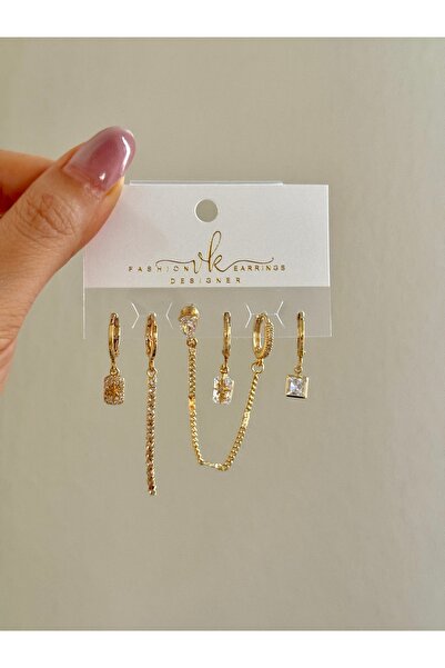 YOUES JEWELRY ÇELİK KADIN 6'LI KÜPE SETİ