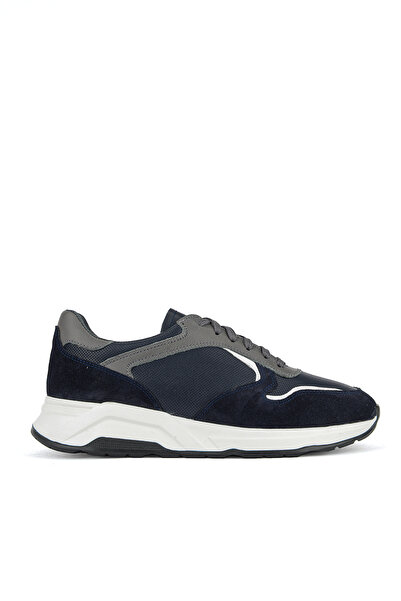 Ziya , Men's Genuine Leather Casual Sneaker 161983Zf4 Navy Blue