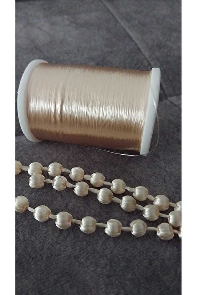 hobiimobiii خرز من خيوط الكرز 120 قطعة، خيط كريمي للف يمني