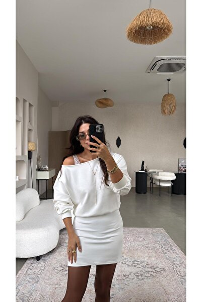 Buket Teke Ecru Skirted Modal Dress