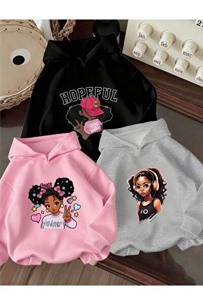 No Plan Детска суитшърт с качулка и три принта