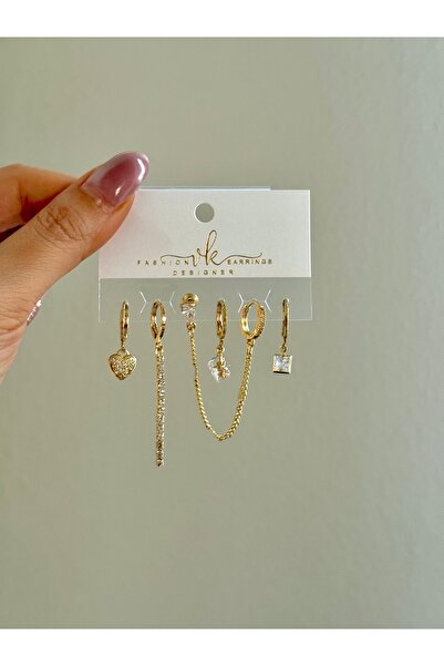 YOUES JEWELRY STEEL WOMEN'S 6 EARRING SET