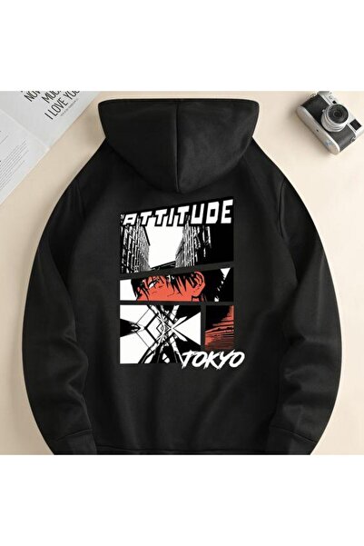 COZYWEAR سويت شيرت أسود للجنسين قصة فضفاضة 3 Thread Shardonlu - جودة ممتازة م...