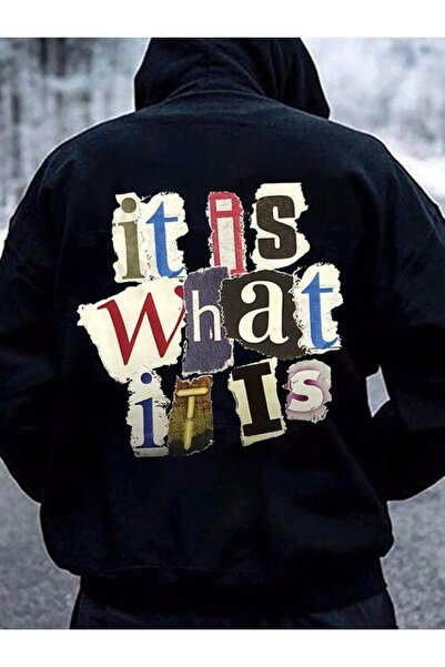 COZYWEAR سويت شيرت أسود للجنسين قصة فضفاضة 3 Thread Shardonlu - جودة ممتازة م...