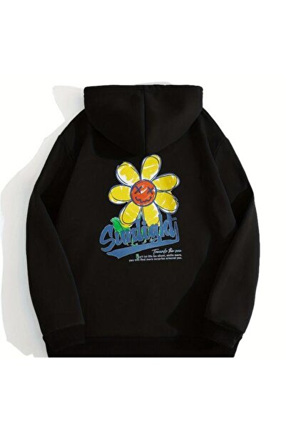 bellanova سويت شيرت أسود للجنسين قصة فضفاضة 3 Thread Shardonlu - جودة ممتازة ...