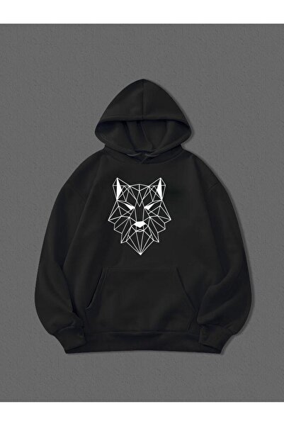 COZYWEAR سويت شيرت أسود للجنسين قصة فضفاضة 3 Thread Shardonlu - جودة ممتازة م...