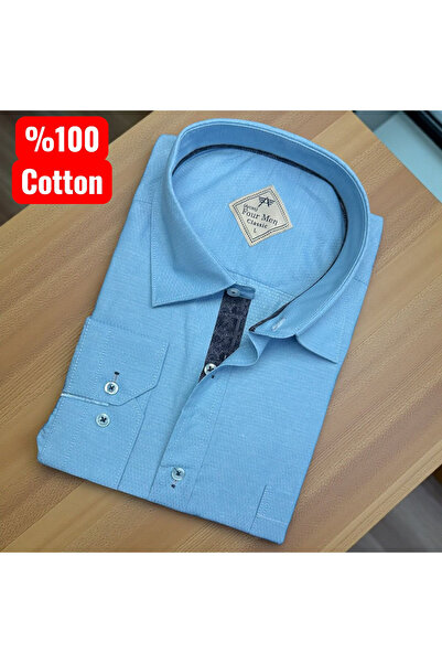 EREN STYLE Cotton Long Sleeve Single Pocket Shirt (Regular Fit)