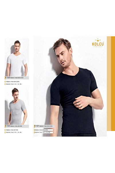 BENALİ Underwear (3 Pieces) Kolcu V-Neck Men's Cotton Ribbed T-Shirt