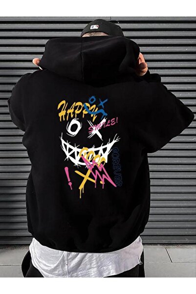 COZYWEAR سويت شيرت أسود للجنسين قصة فضفاضة 3 Thread Shardonlu - جودة ممتازة م...