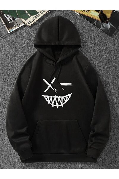 bellanova سويت شيرت أسود للجنسين قصة فضفاضة 3 Thread Shardonlu - جودة ممتازة ...