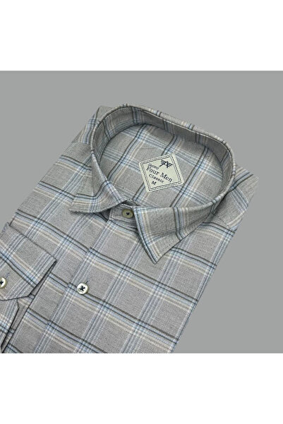 EREN STYLE Cotton Long Sleeve Shirt with Hidden Button Collar (Regular Fit)