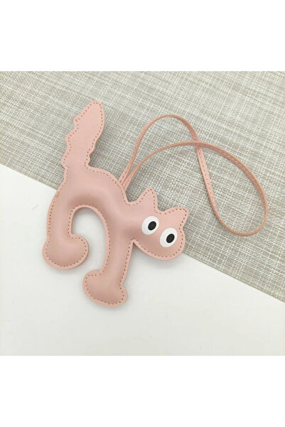 Fivy Leather Confused Cat Charm, Confused Cat Bag Ornament, Cat Keychain