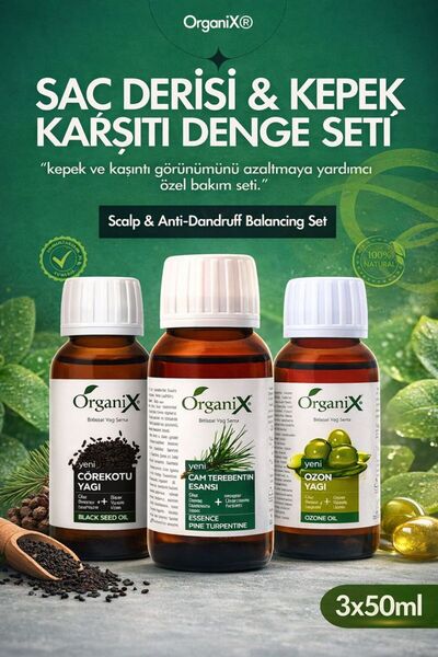 Organix Çörek Otu Yağı + Çam Terebentin Esansı + Ozon Yağı | Kepek Karşıtı Sa...