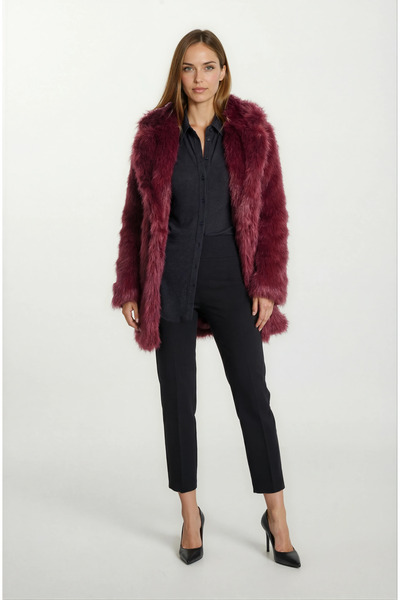 Spazio Everaldo Klasik Yaka Peluş Kaban BORDO