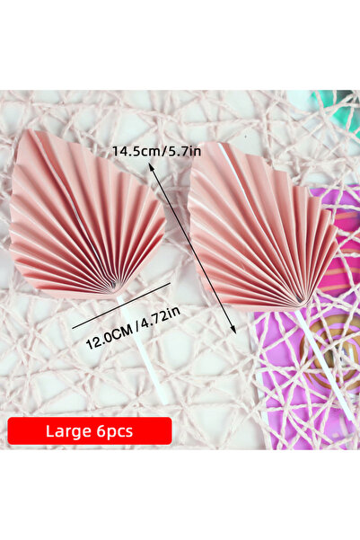 choice2 Large A 6pcs 6pcs Palm Spear Cake Topper Happy Birthday Palm Leaf Dec...