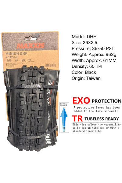 Choice7 MAXXIS Foldable DHF 26X2.5WT EXOTR Maxxis Minion DHF (M301Ru) 26x2.3 ...