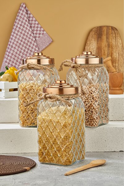 ozbience Nostaljik 30 cm 4.5 L cam kavanoz, vakum kapaklı, erzak ve bakliyat ...