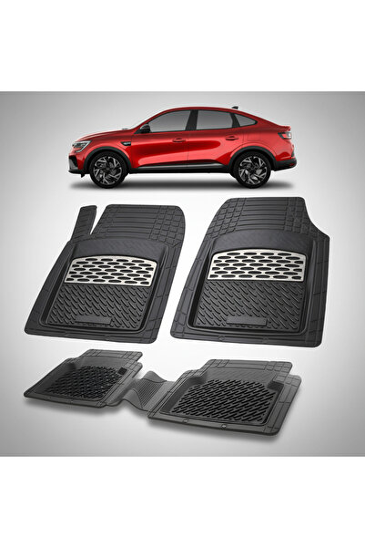 TEAMCAR Car Mats Tray Type Compatible with Renault Arkana (2021-2024) Silver