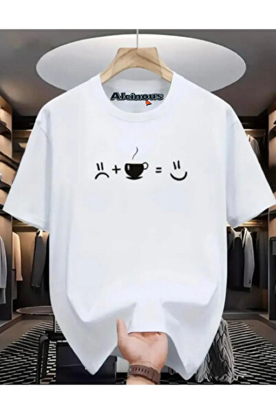 ALCİNOUS تي شيرت أساسي مطبوع برقبة دائرية للجنسين من الموسم الجديد