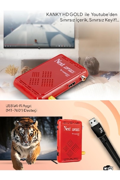 Allians Mini HD Uydu Alıcısı, IP TV Hediye, Wifi Anten ile Kolay Kurulum