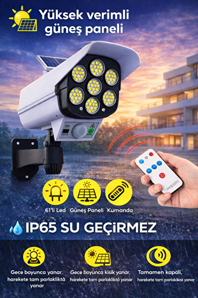 Controlled Waterproof Solar led Sensor Lamp in Security Camera View