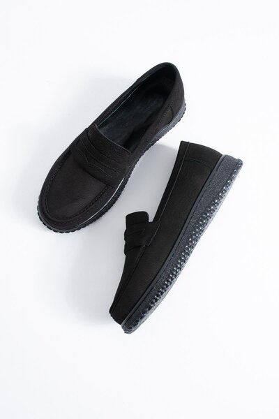 Moda Pie Pantofi de damă Delef Leofer din piele naturală cu curea, nubuc negru