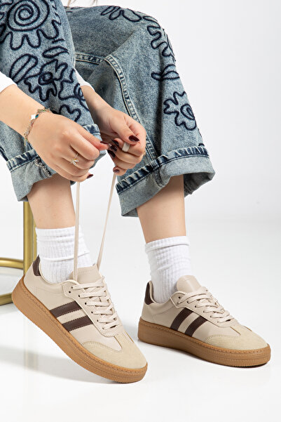 Tonny Black Pantofi de damă din piele moale, bej maro, confortabili