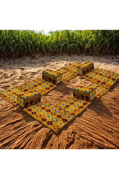 smart home 4-Piece Waterproof Floor Seating Set for 8 (120×60 cm) – Foldable ...