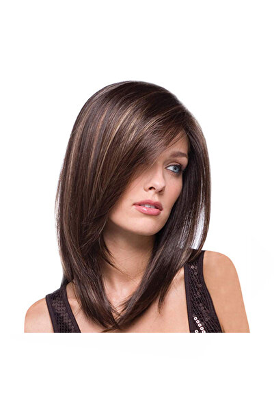 HALAMODO Short Straight Bob Wig Brown 13inch