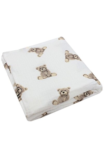 PRICHINDEL Hand Towel, Muslin, Martinel Bear, White, 40 x 40 cm