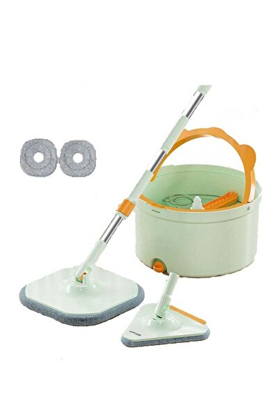 Arabest ممسحة أرضية ودلو، نظام ممسحة دوارة بدون استخدام اليدين مع قطعتين من ق...