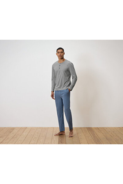 Tchibo Erkek Pijama, Single Jersey, Henley