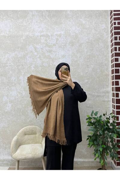 İLGEN FASHİON μακρύ πλεκτό σάλι διπλής όψης