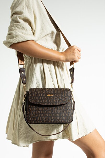 Just Polo Women's Two-Strap 3-Compartment Shoulder and Crossbody Bag