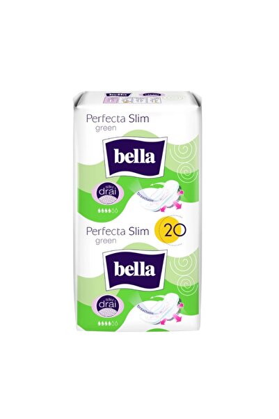 Bella Set 4 x 20 Perfecta Slim Green Silk Drai Sanitary Napkins
