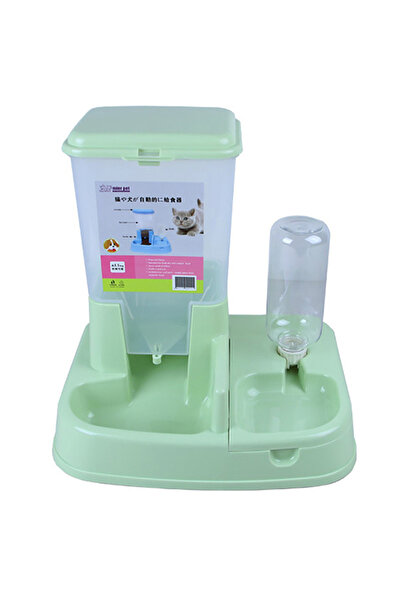 HALAMODO موزع طعام وماء أوتوماتيكي للكلاب، أخضر، 26×28×35 سم