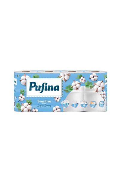 PUFINA Set 3 x Hartie Igienica Sensitive, 3 Straturi, 8 Role