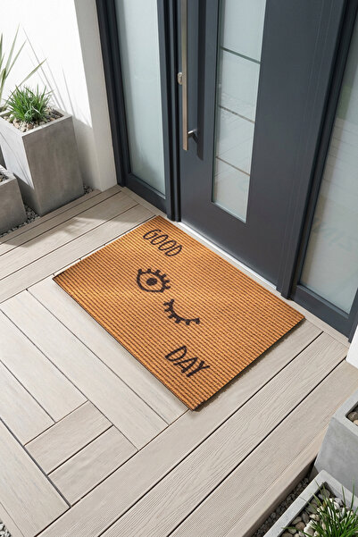 VİTALİHOME سجادة باب خارجية من شارم ناتشورال جود داي، سجادة باب ذات شعيرات نا...