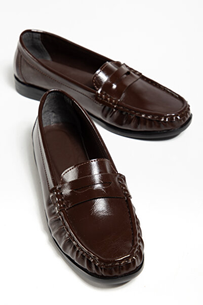 Tonny Black Women's Brown Thermo Non-Slip Sole Loafer Oxford Women's Shoes