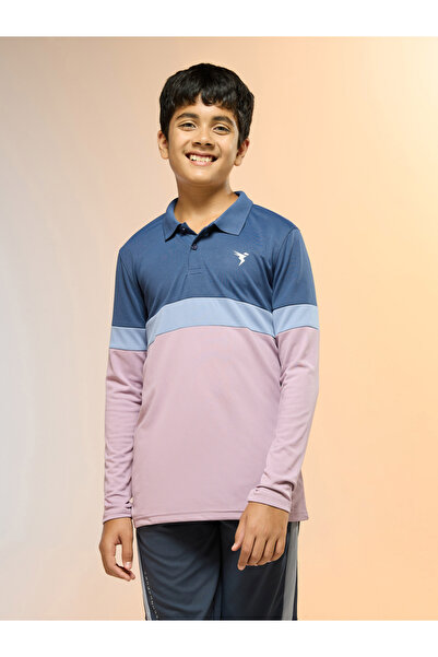 Technosport By Styli Boys Slim Fit Color Block Polo T-Shirt
