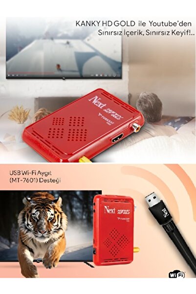 Allians Mini HD Uydu Alıcısı, IP TV Hediye, Wi-Fi Anten ile Kolay Kurulum