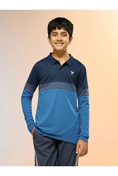 Technosport By Styli Boys Slim Fit Color Block Polo T-Shirt