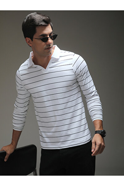 Dillinger By Styli Men Striped Open Collar Regular Fit Polo