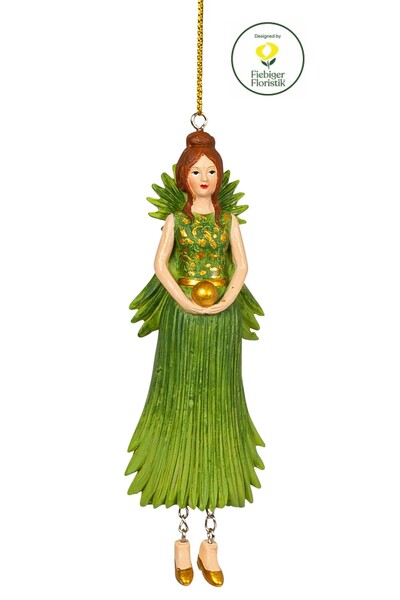 DecoDepot Figurină suspendată cu palmier, fetiță cu flori, 13 cm