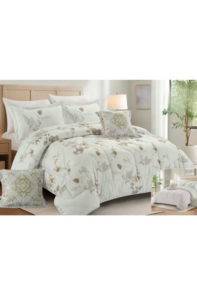 smart home 8-Piece Luxury Microfiber Double Bedspread & Duvet Cover Set 260x2...