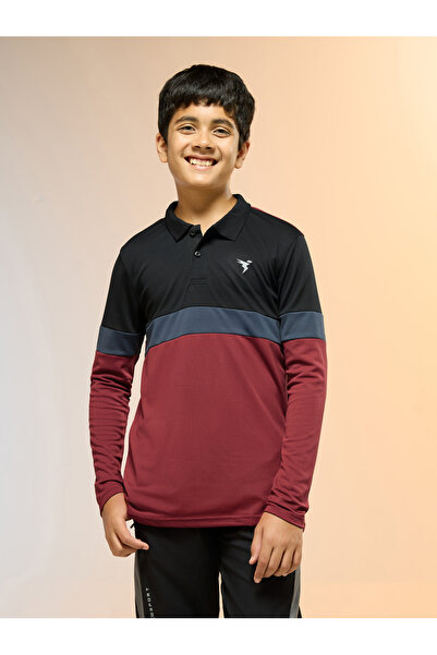 Technosport By Styli تيشيرت بولو للأولاد قصة ضيقة ألوان متباينة متداخلة