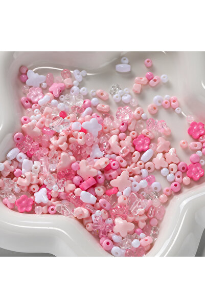 Choice10 Pink 50g Mixing Style Acrylic Butterfly Flower Bead Loose Spacer Bea...