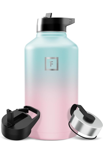 OEM IRON °FLASK stainless steel bottle, 3 lids, cold 24 hours / hot 12 hours,...